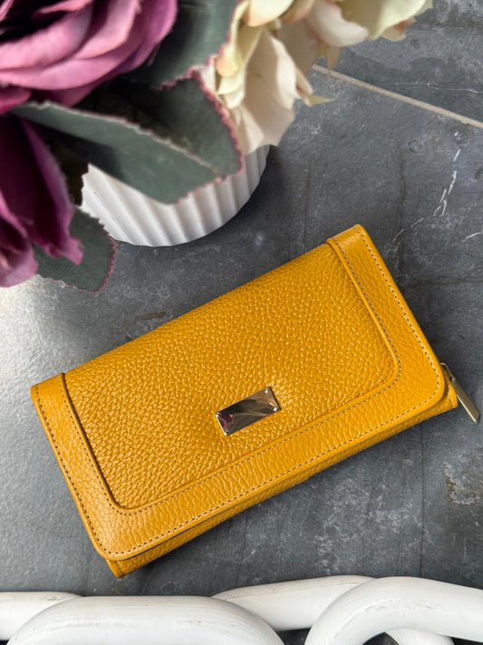 CARTERA AUSTRALIA LISA 100% PIEL MOSTAZA