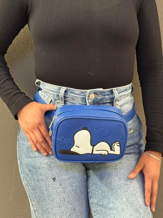 BOLSO/CANGUERERA PERSONAJE SNOOPY AZUL