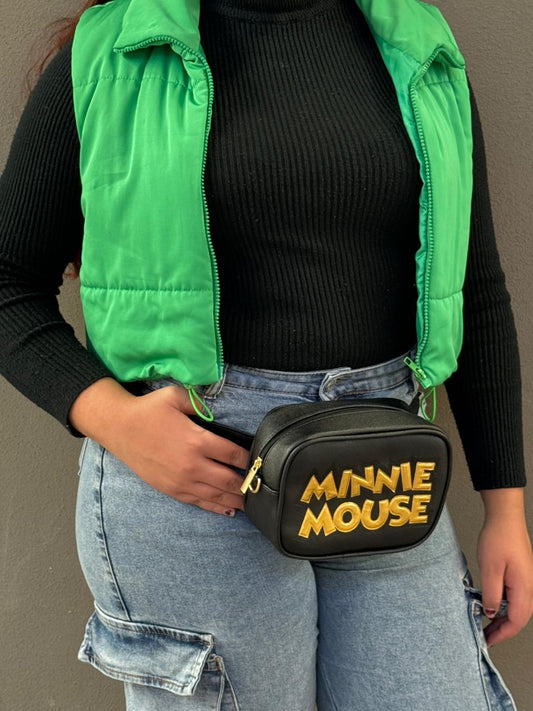 BOLSO/CANGUERERA PERSONAJE MINNIE MOUSE NEGRO