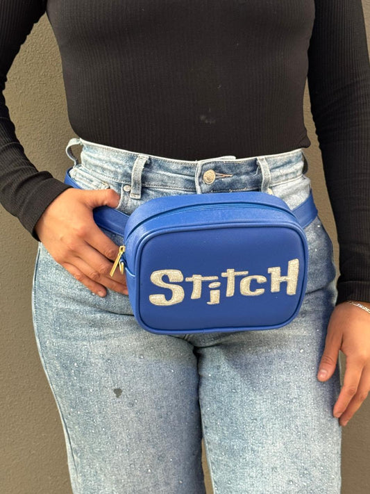 BOLSO/CANGUERERA PERSONAJE STITCH AZUL