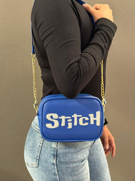 BOLSO/CANGUERERA PERSONAJE STITCH AZUL