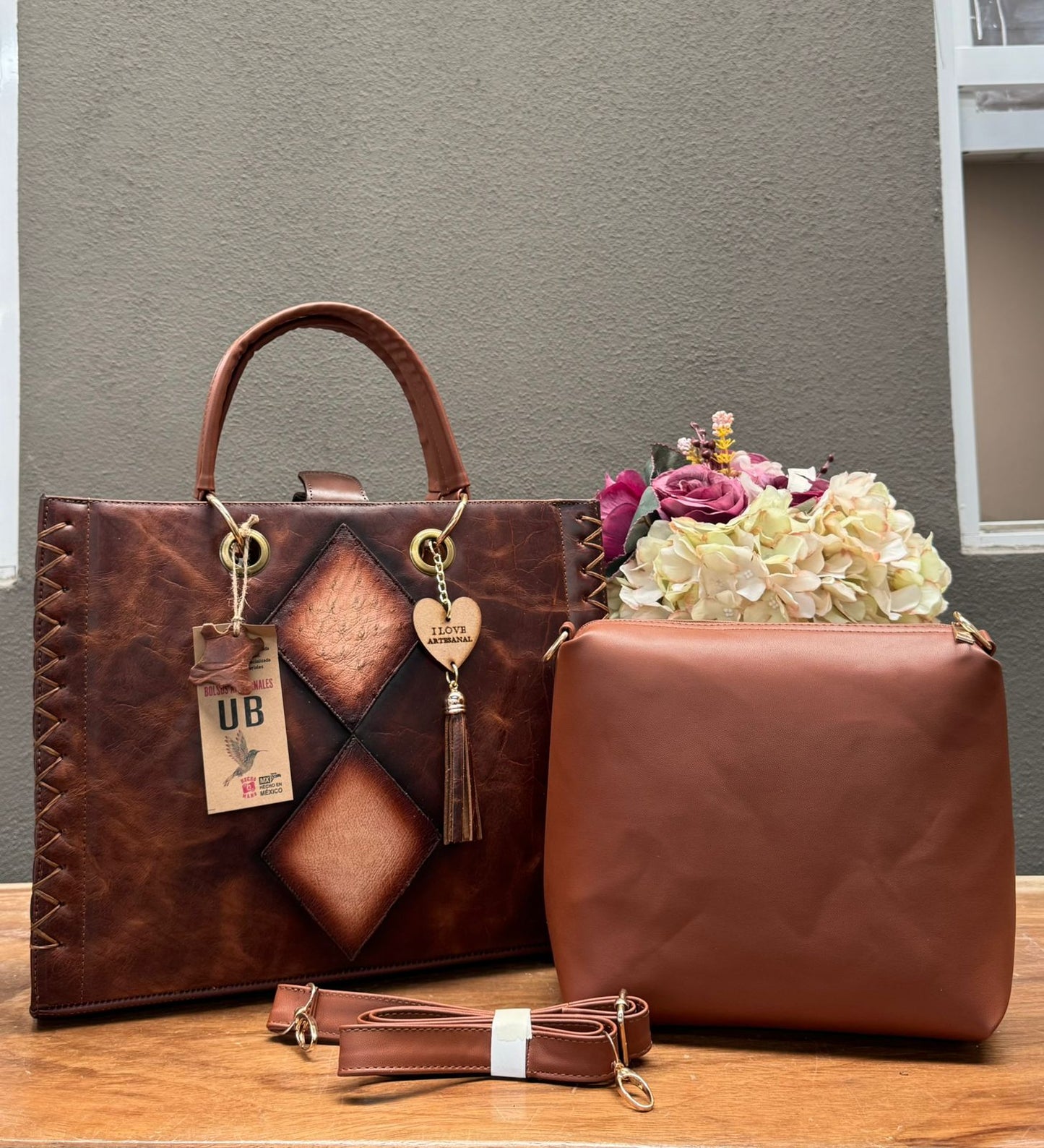 UB DUO ARTESANAL COMBO ROMBOS MARRON