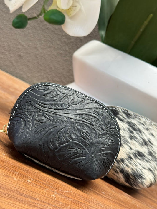 MINI MONEDERO PELO NEGRO