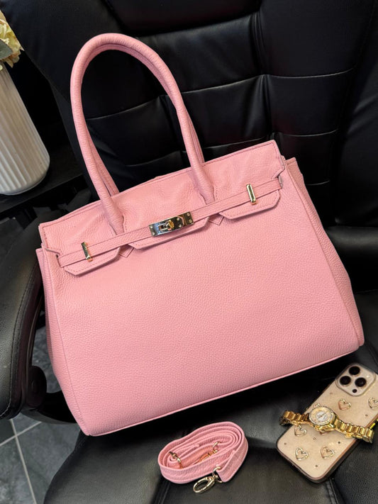 BOLSO 100% BIRKIN 35 PIEL ROSA PALIDO