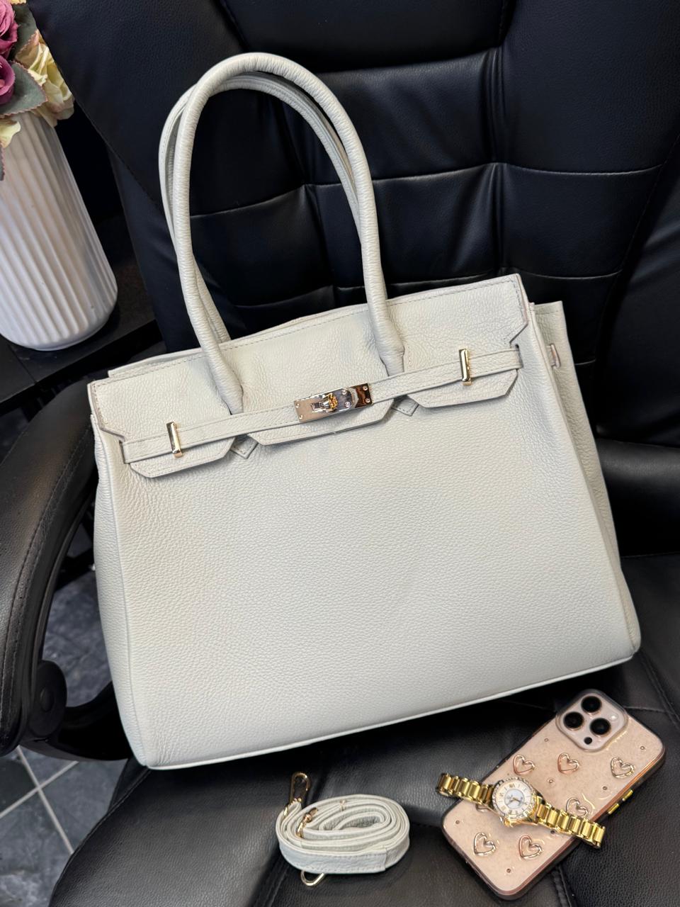 BOLSO 100% BIRKIN 35 PIEL HUESO