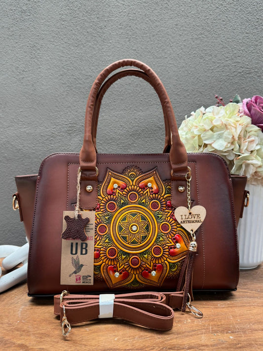 MOD ARTESANAL GAVIOTA MANDALA PIEL CAFE