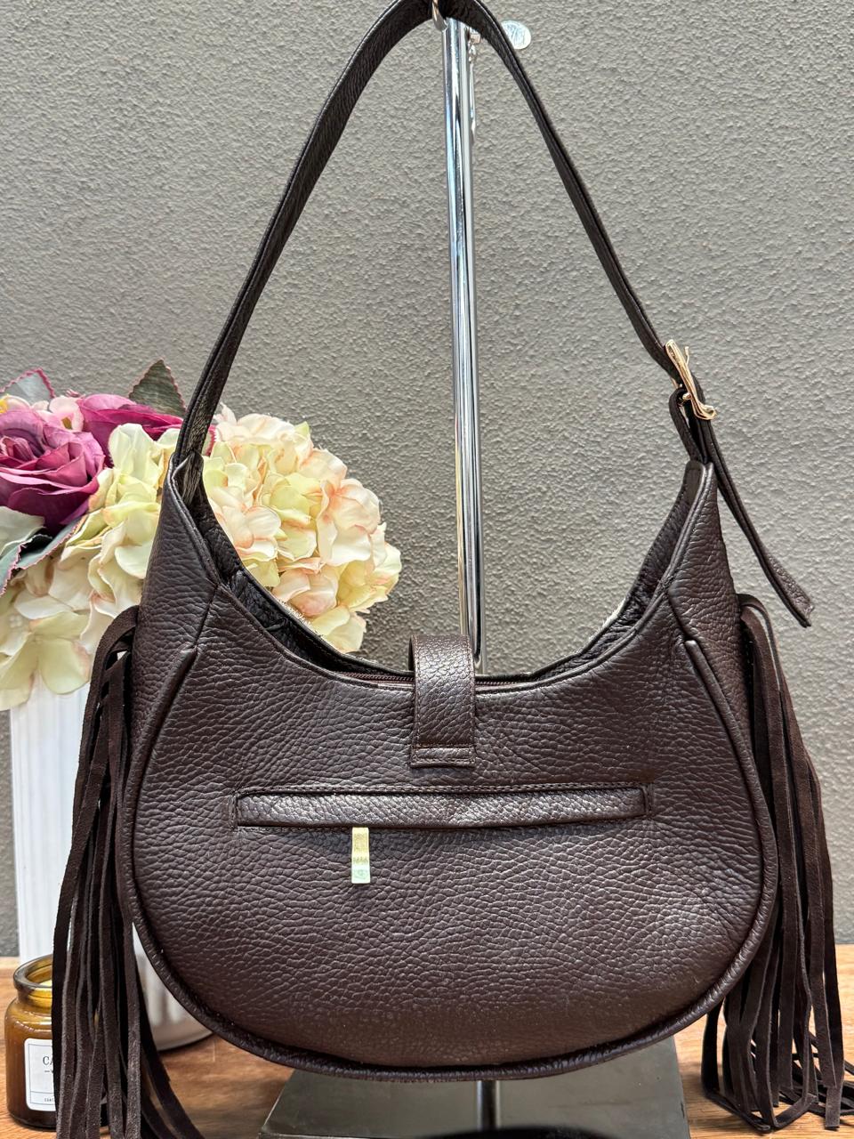 BOLSA BAGUETTE COW AZUL MARINO