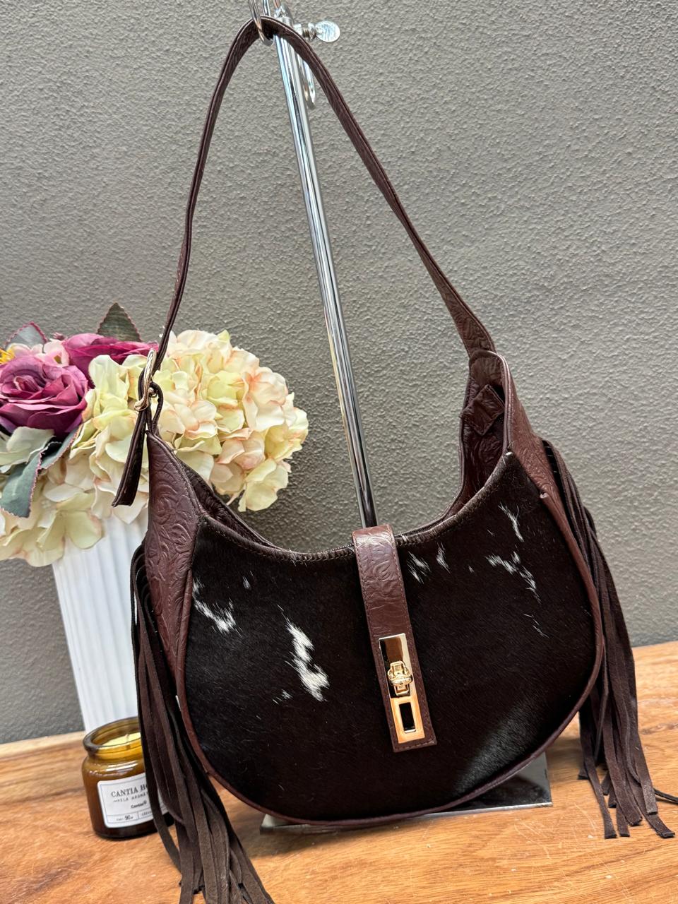 BOLSA BAGUETTE COW CAFE