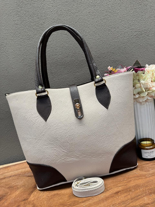 BOLSA TOTE 2.0 HUESO/CAMEL