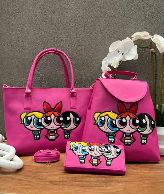COMBO PERSONAJES CHICAS SUPERPODEROSAS ROSA