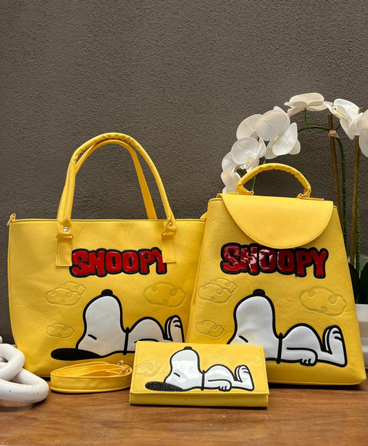 COMBO PERSONAJES SNOOPY ACOSTADO AMARILLO