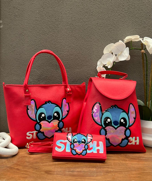 COMBO PERSONAJES STITCH ROJO