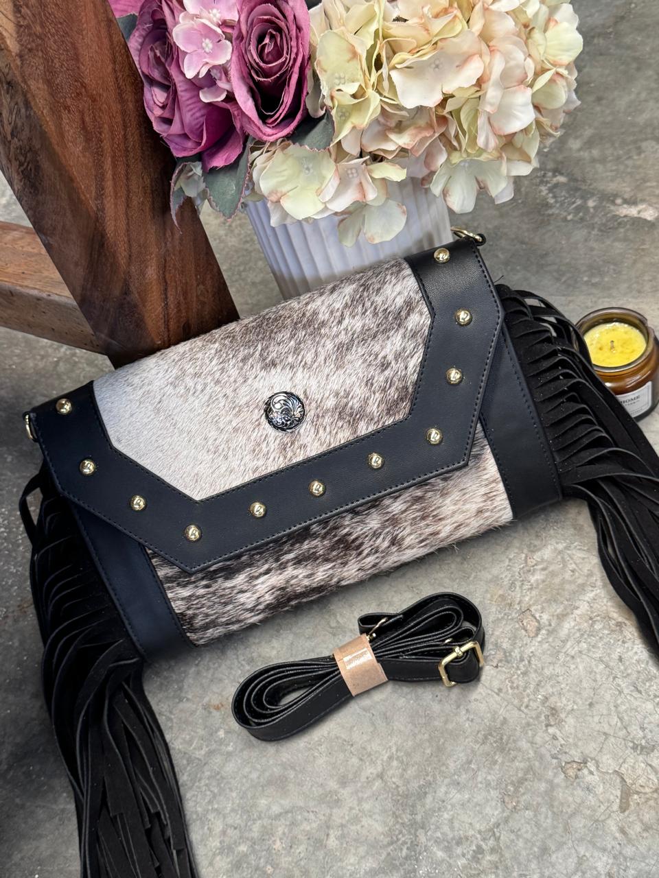 CROSSBODY JESSI PELO Y BARBAS VARIABLE PIEL NEGRO