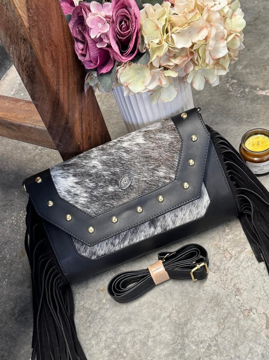 CROSSBODY JESSI PELO Y BARBAS VARIABLE PIEL NEGRO