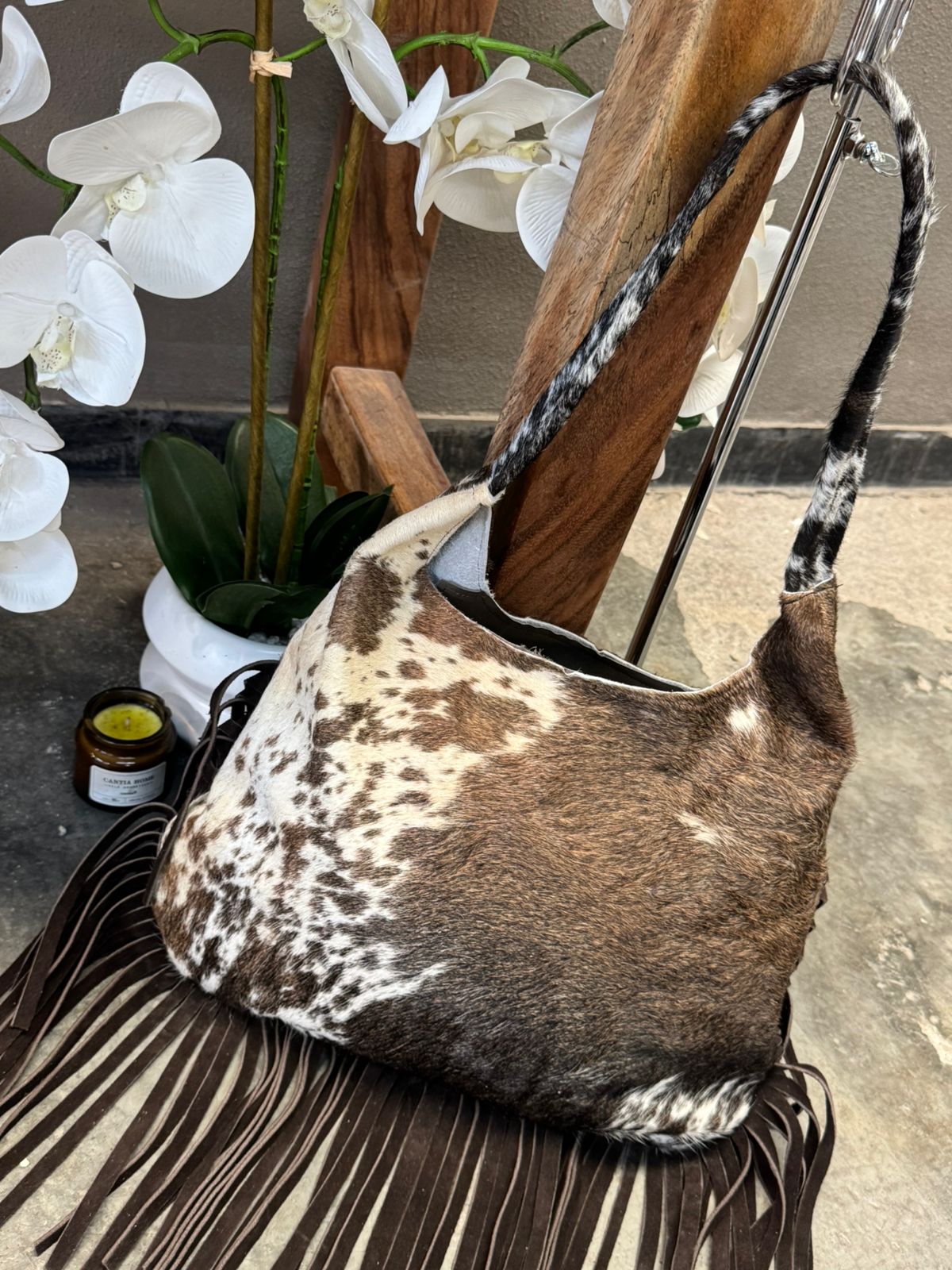 BOLSO ALYSSA DOBLE VISTA PELO CON BARBAS CHOCOLATE