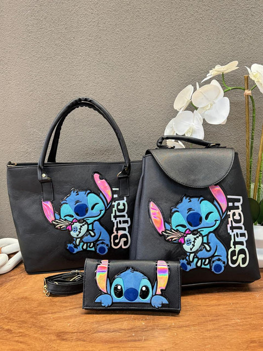 COMBO PERSONAJES STITCH ABRAZO NEGRO