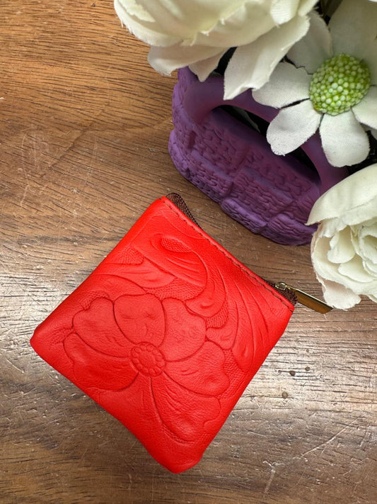 MONEDERO CLASICO CINCELADO NARANJA