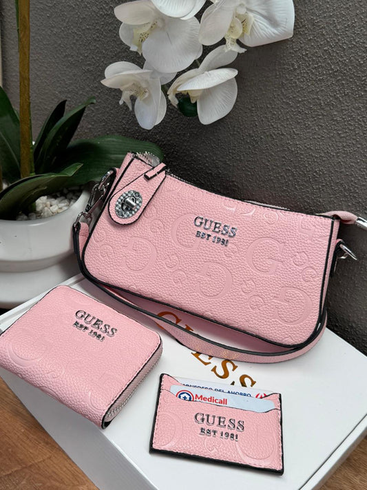 KIT GUESS ROSA ESTAMPADO