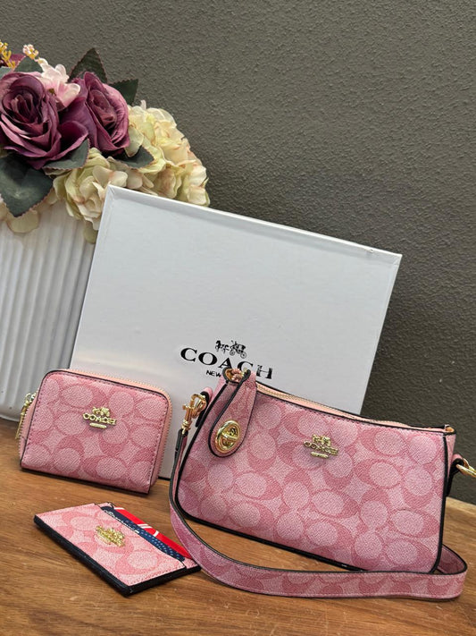 KIT COACH 2.0 BOLSO ROSA ESTAMPADO