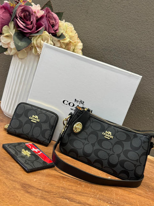 KIT COACH 2.0 BOLSO NEGRO ESTAMPADO