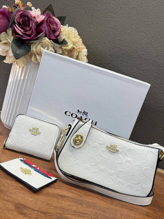 KIT COACH 2.0 BOLSO BLANCO RELIEVE