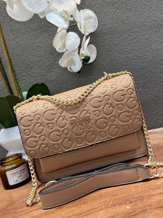 CROSSBODY NOELLE GUESS KAKHI ESTAMPADO