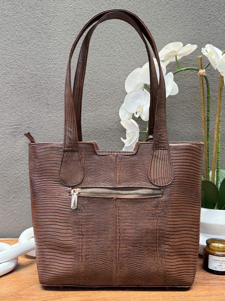 BOLSO 100% PIEL BOSNIA LIZARD NEGRO