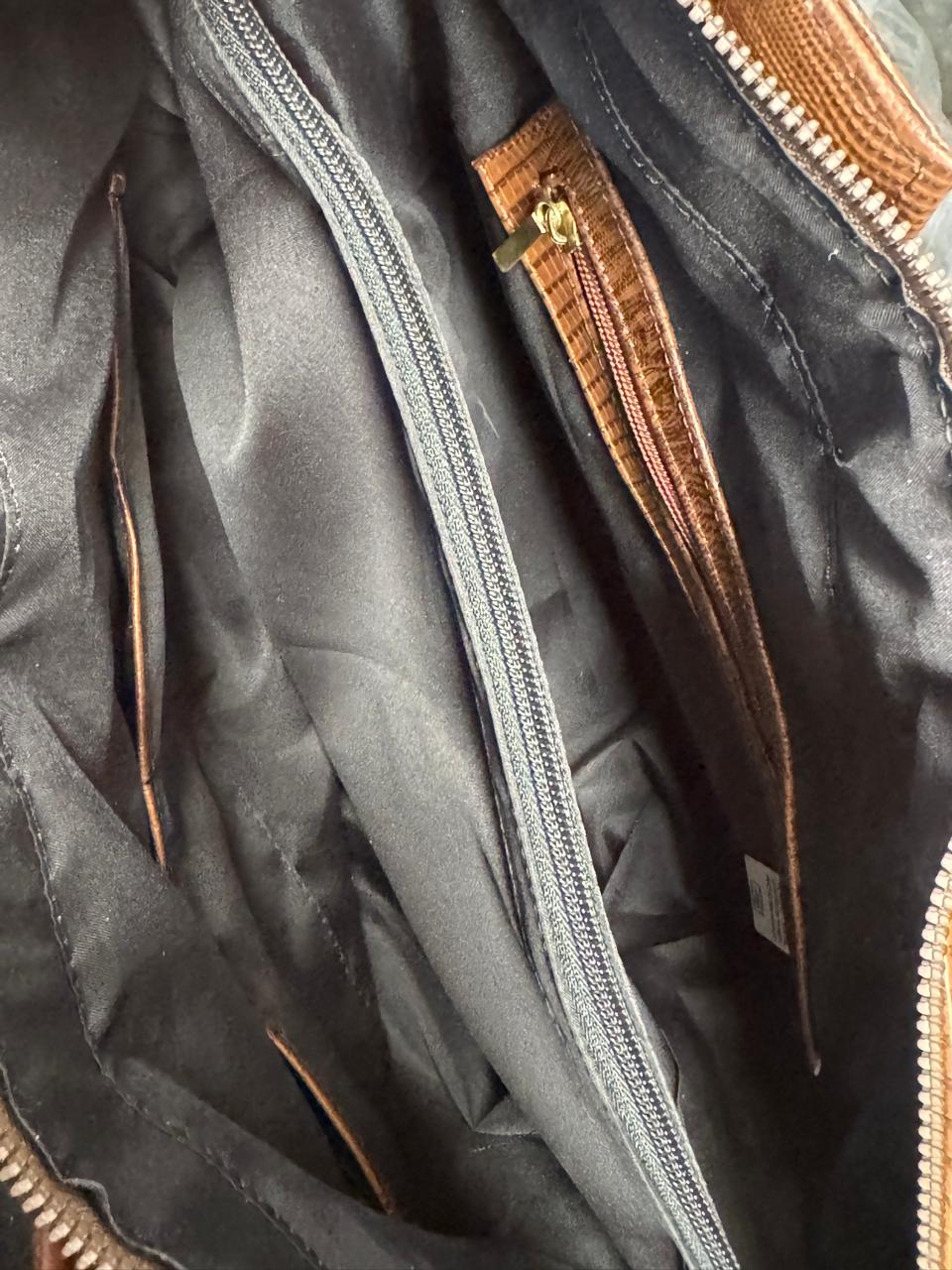BOLSO 100% PIEL BOSNIA LIZARD NEGRO
