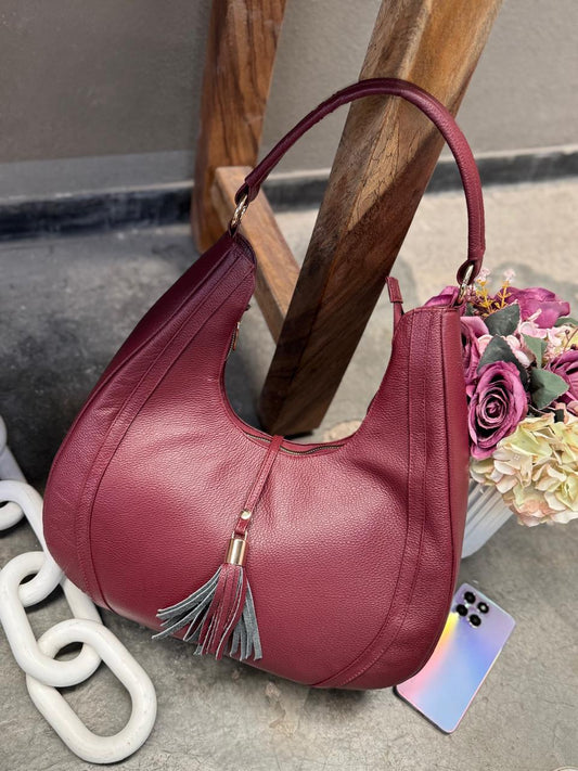 BOLSO 100% PIEL ASIA VINO