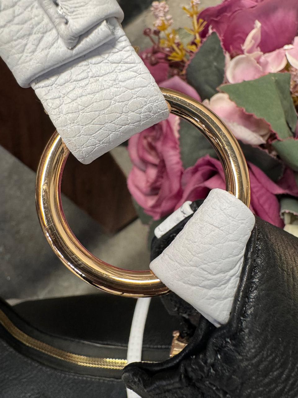 BOLSO 100% PIEL ASIA MIEL EFECTO/BLANCO