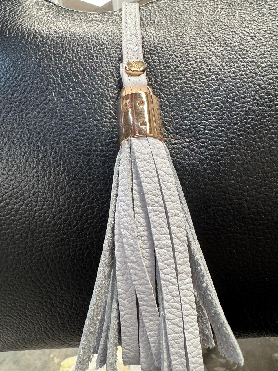 BOLSO 100% PIEL ASIA MIEL EFECTO/BLANCO