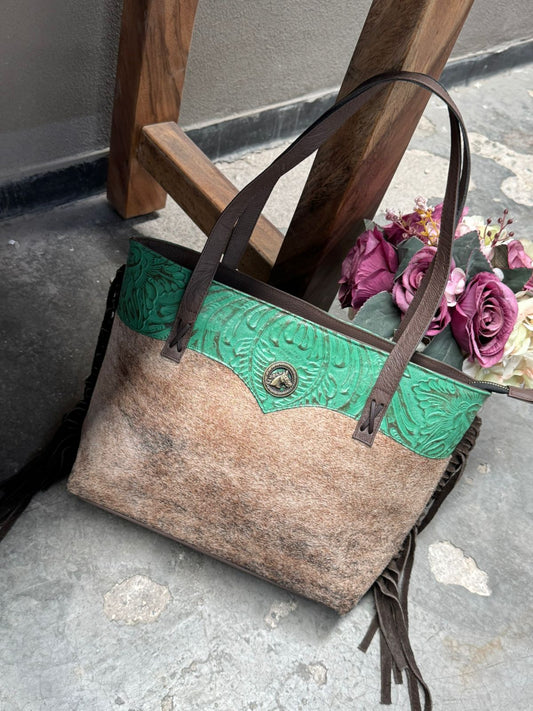 BOLSA FELISA PELO Y BARBAS VERDE