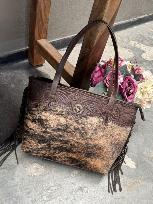 BOLSA FELISA PELO Y BARBAS CHOCOLATE