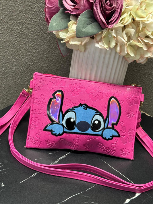 CROSSBODY/MUÑEQUERA DISNEY STITCH ROSA