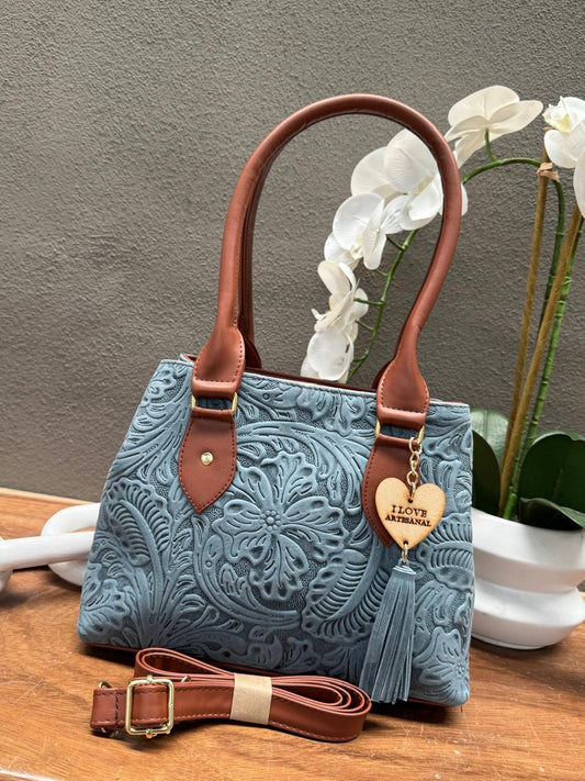 BOLSO PERLA COLOR AZUL MEZCLILLA
