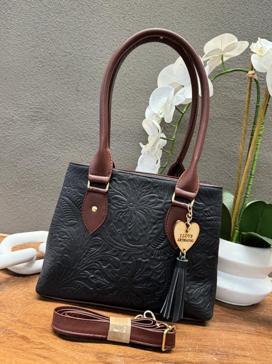 BOLSO PERLA COLOR NEGRO MATE