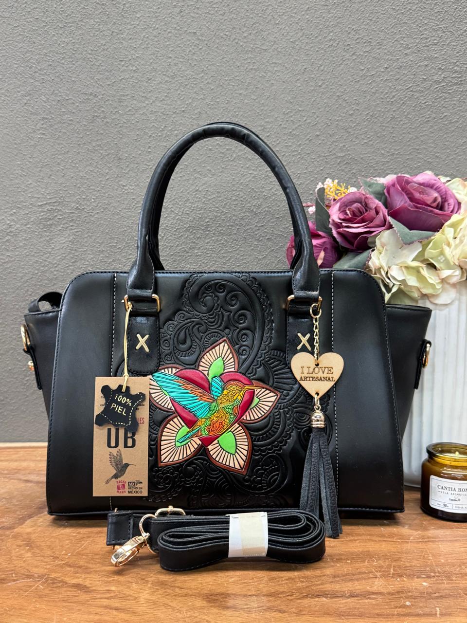 MOD ARTESANAL GAVIOTA COLIBRI FLOR NEGRO