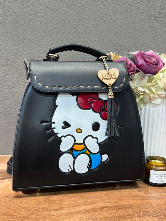 UB MOCHILA ARTESANAL MUSA HELLO KITY NEGRO