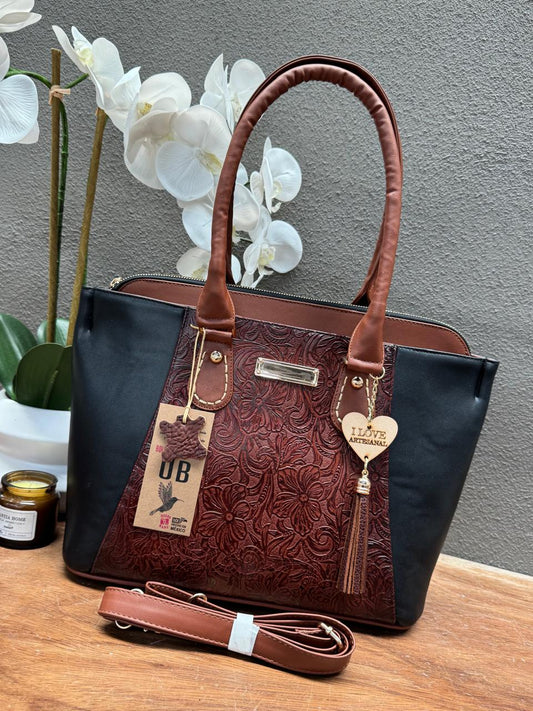 UB MOD ARTESANAL HILARY GRABADO FLORES NEGRO