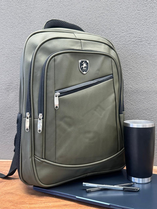MOCHILA POLWENG CANDADO PREMIUM COLOR VERDE MILITAR