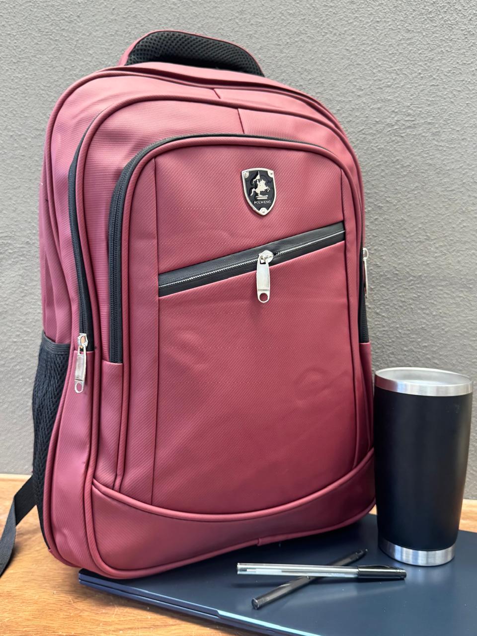 MOCHILA POLWENG CANDADO PREMIUM COLOR ROJO