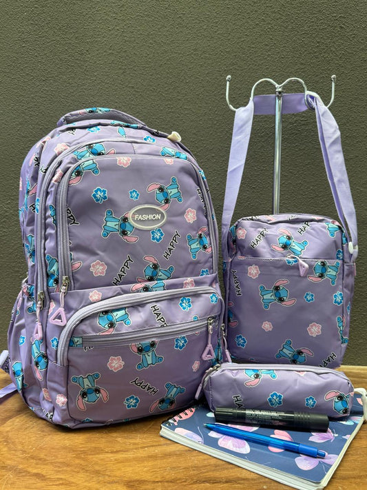 COMBO MOCHILA FASHION STITCH LILA