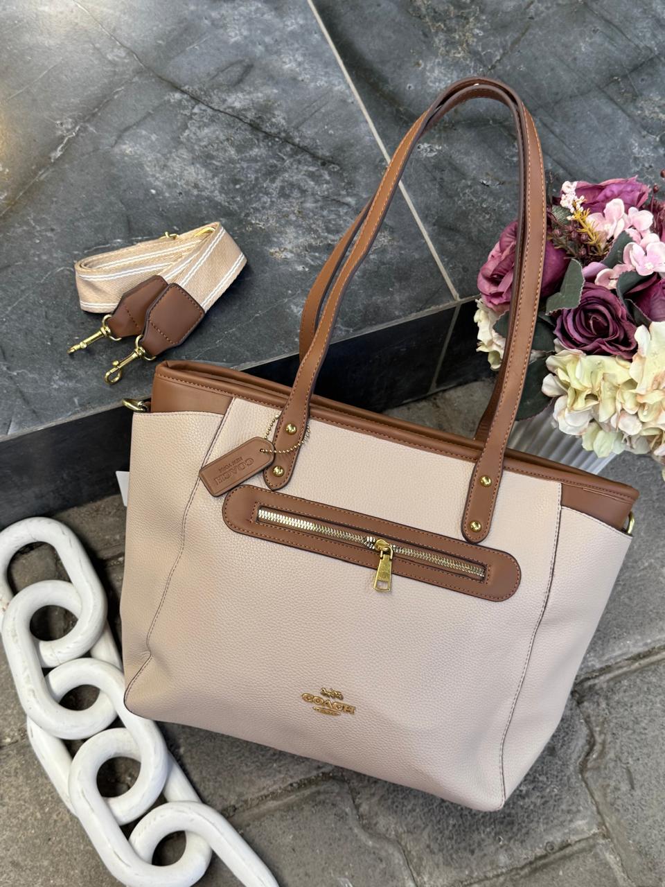 IMPORTACION GALLERY TOTE COACH BEIGE/CAMEL LISO