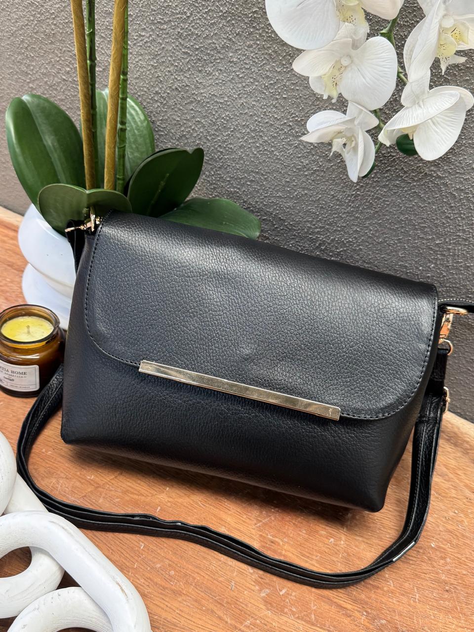 BOLSO 100% PIEL BELICE COLOR NEGRO