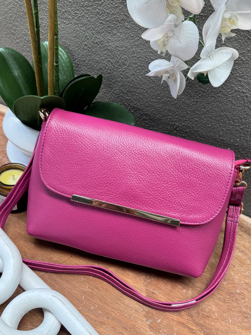 BOLSO 100% PIEL BELICE COLOR BUGAMBILIA
