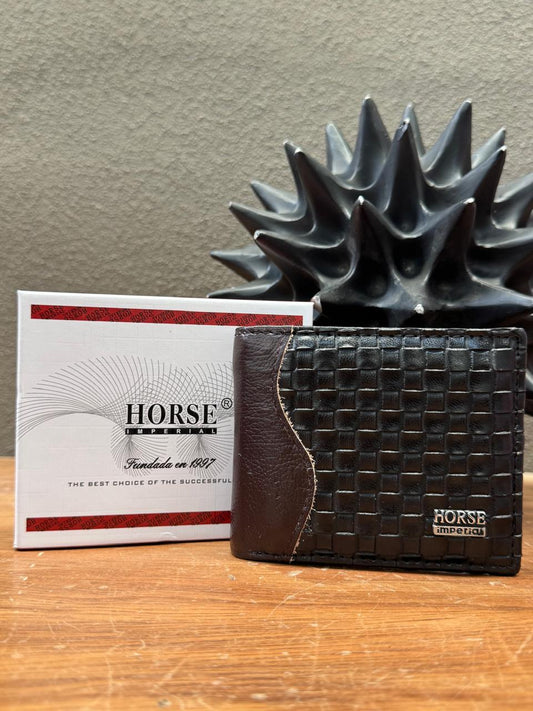 CARTERA HORSE PIEL BIFOLD PETATILLO NEGRO