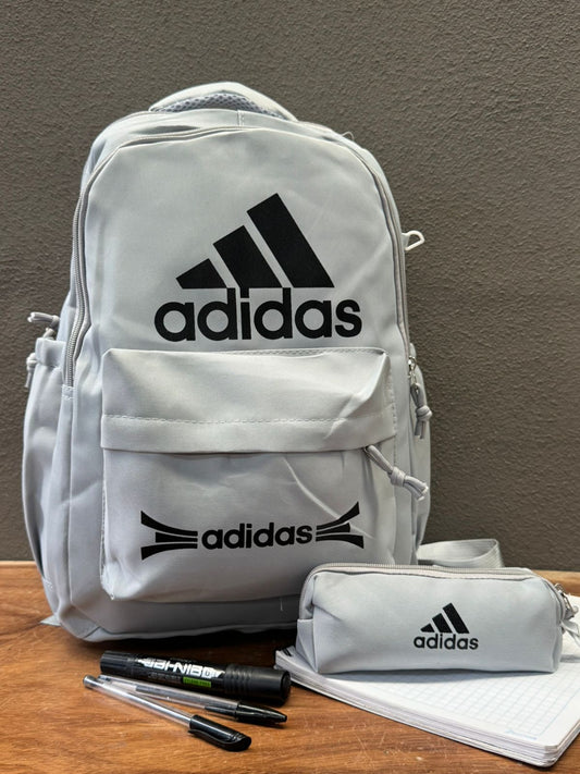 MOCHILA CON LAPICERA ADIDAS GRIS/NEGRO