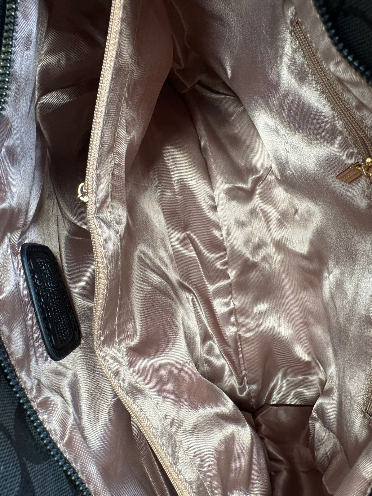 BOLSO COACH 005 COLOR HUESO/CAMEL LISO