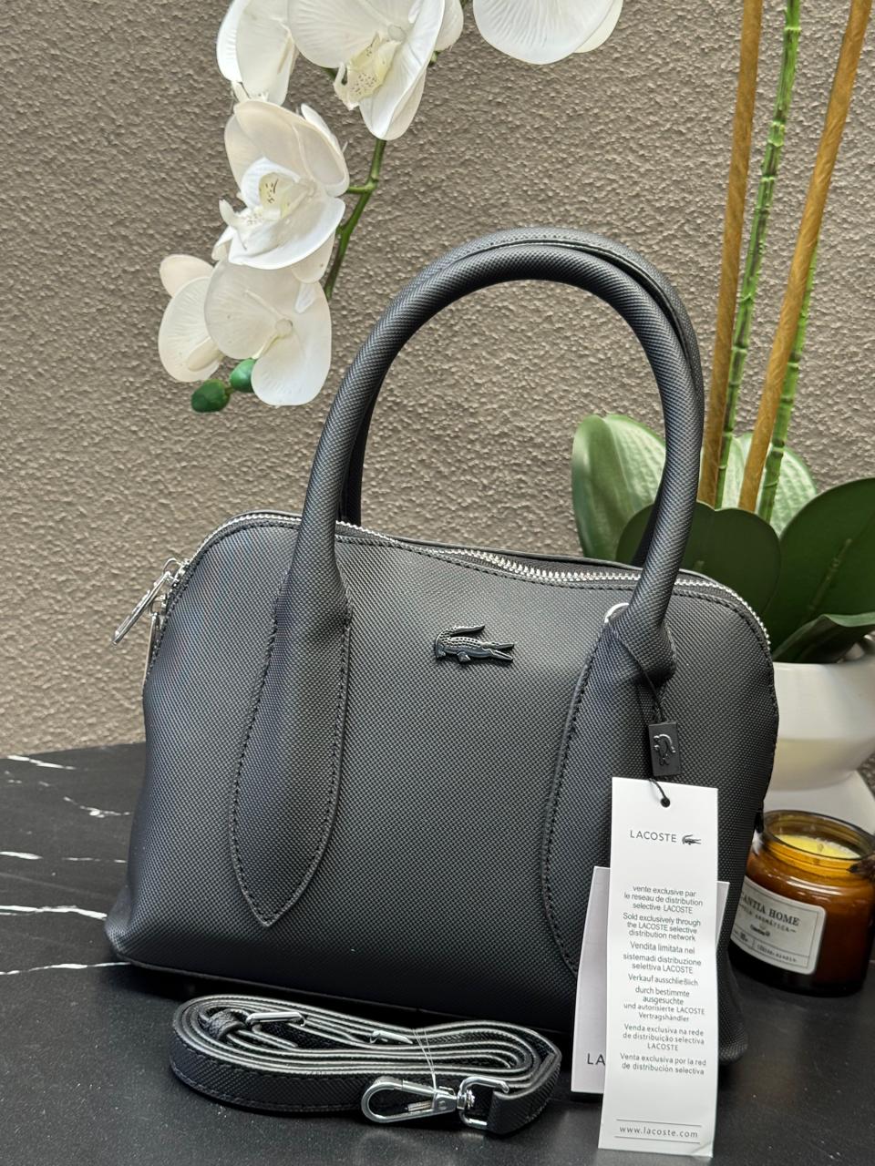 IMPORTACION BOLSO LACOSTE 051 NEGRO