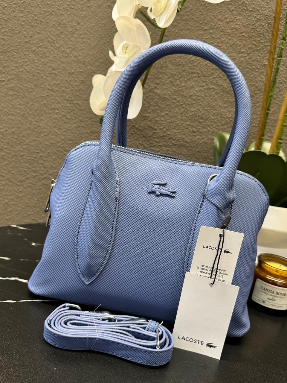 IMPORTACION BOLSO LACOSTE 051 AZUL MEZCLILLA